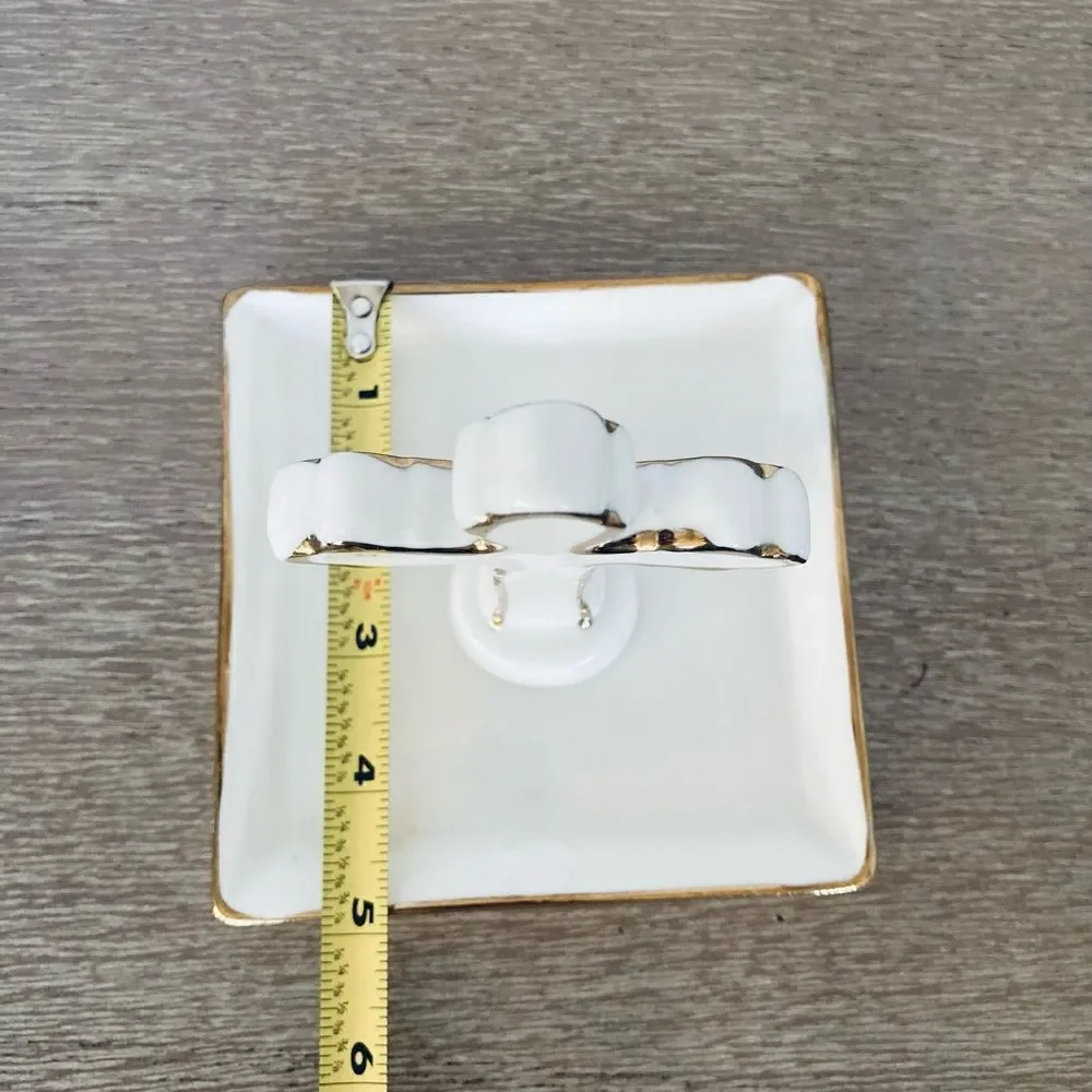 Christian Cross Ceramic Jewelry Trinket Tray